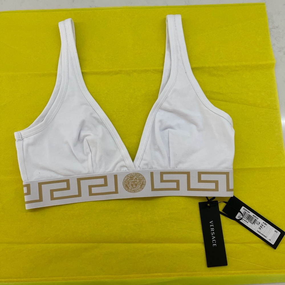 VERSACE GRECA BORDER BRALETTE size 2